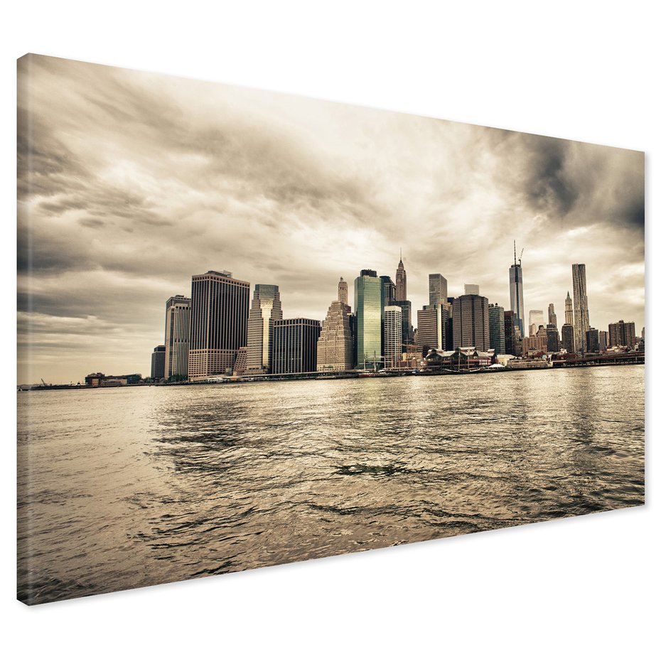 Obraz na płótnie - miasto, woda, budynki