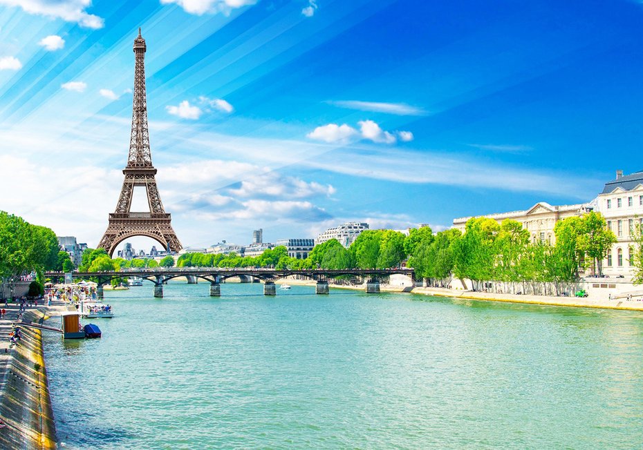 Fototapeta - Paryż, Wieża Eiffla, sekwana