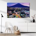 Obraz na płótnie - miasto, noc, góra