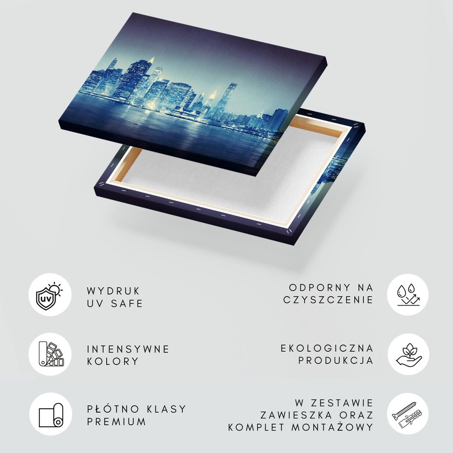 Obraz na płótnie - miasto, noc, budynki