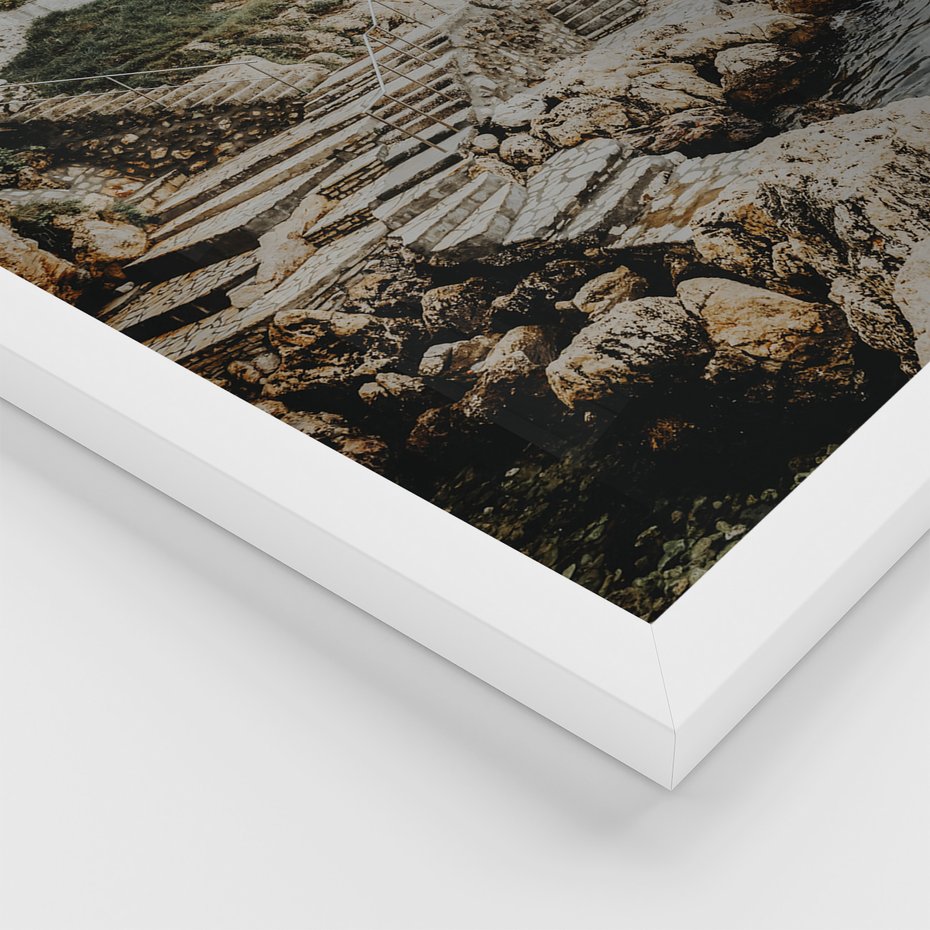 Zestaw obrazy w ramie, plakaty - miasto, port, morze - rama biała