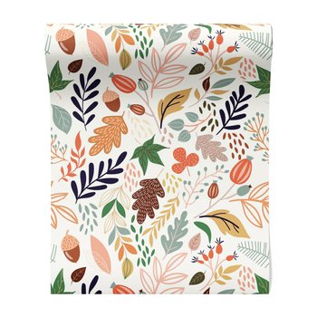 Tapeta - liście, żołędzie, owoce