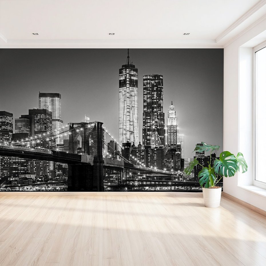 Fototapeta - miasto, most, noc