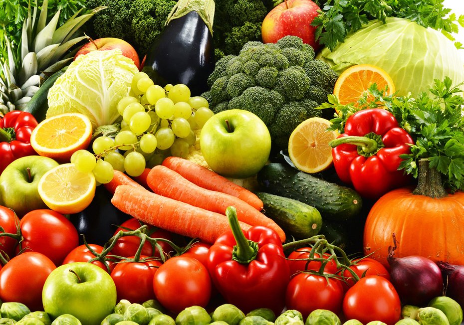 Fototapeta - owoce, warzywa, zdrowie