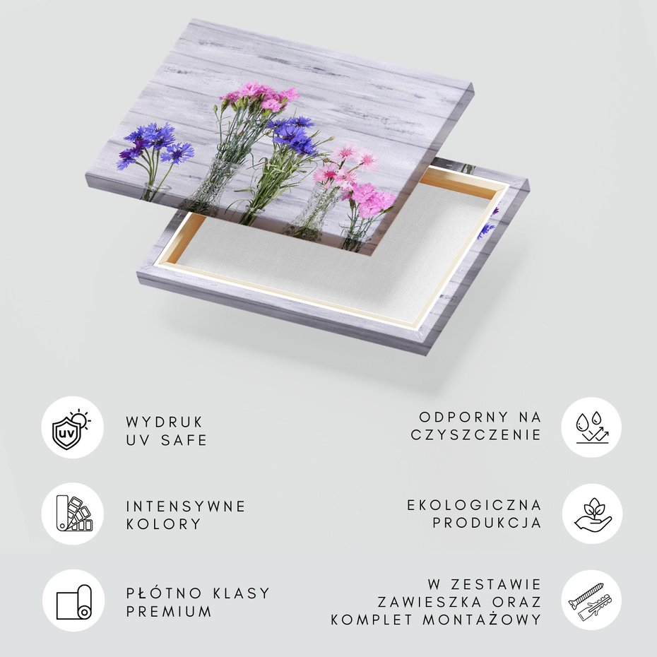 Obraz na płótnie - kwiaty, wazon, kompozycja