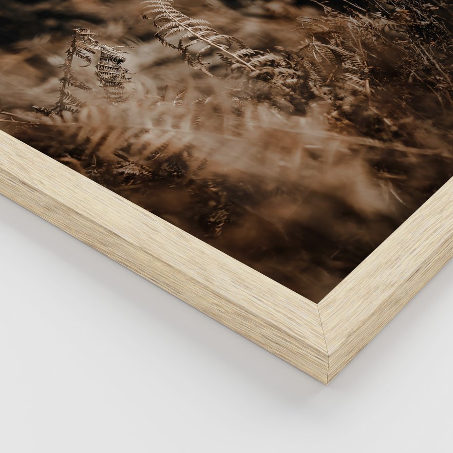 Zestaw obrazy w ramie, plakaty - jesień, liście, natura - rama drewno