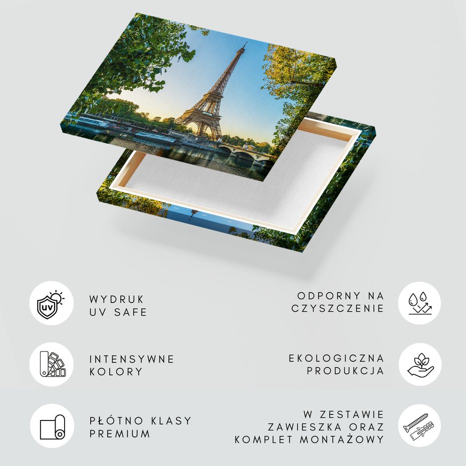 Obraz na płótnie - Paryż, wieża Eiffla, most