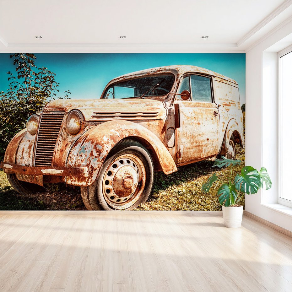 Fototapeta - samochód, zardzewiały, klasyczny