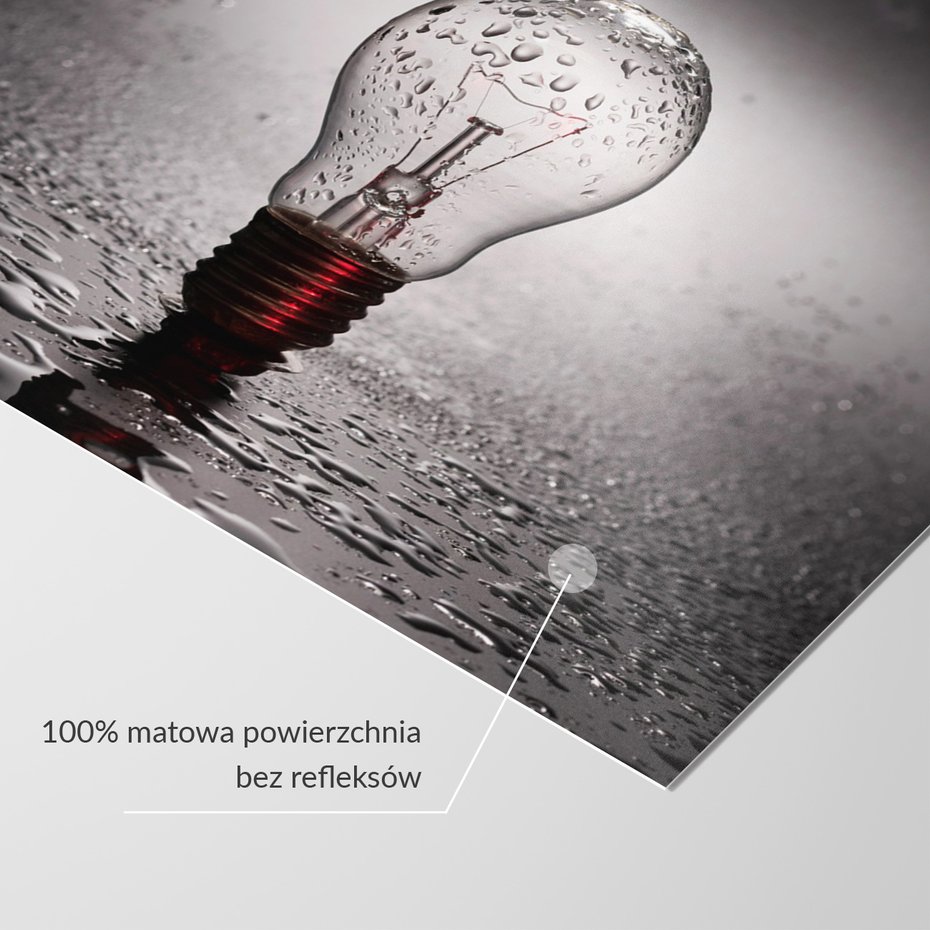 Fototapeta - żarówka, woda, krople