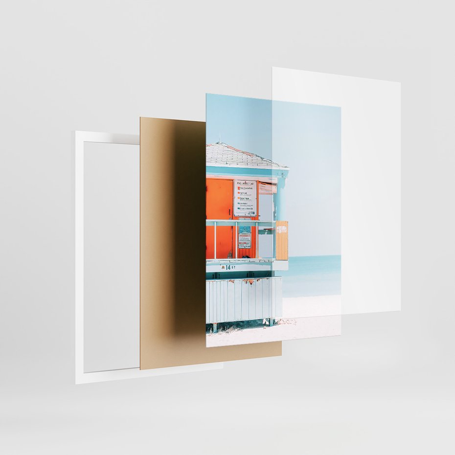 Zestaw obrazy w ramie, plakaty - plaża, wakacje, lato - rama biała