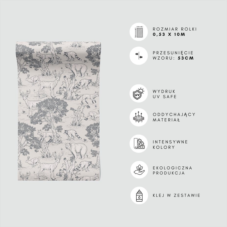 Tapeta - las, zwierzęta, drzewa