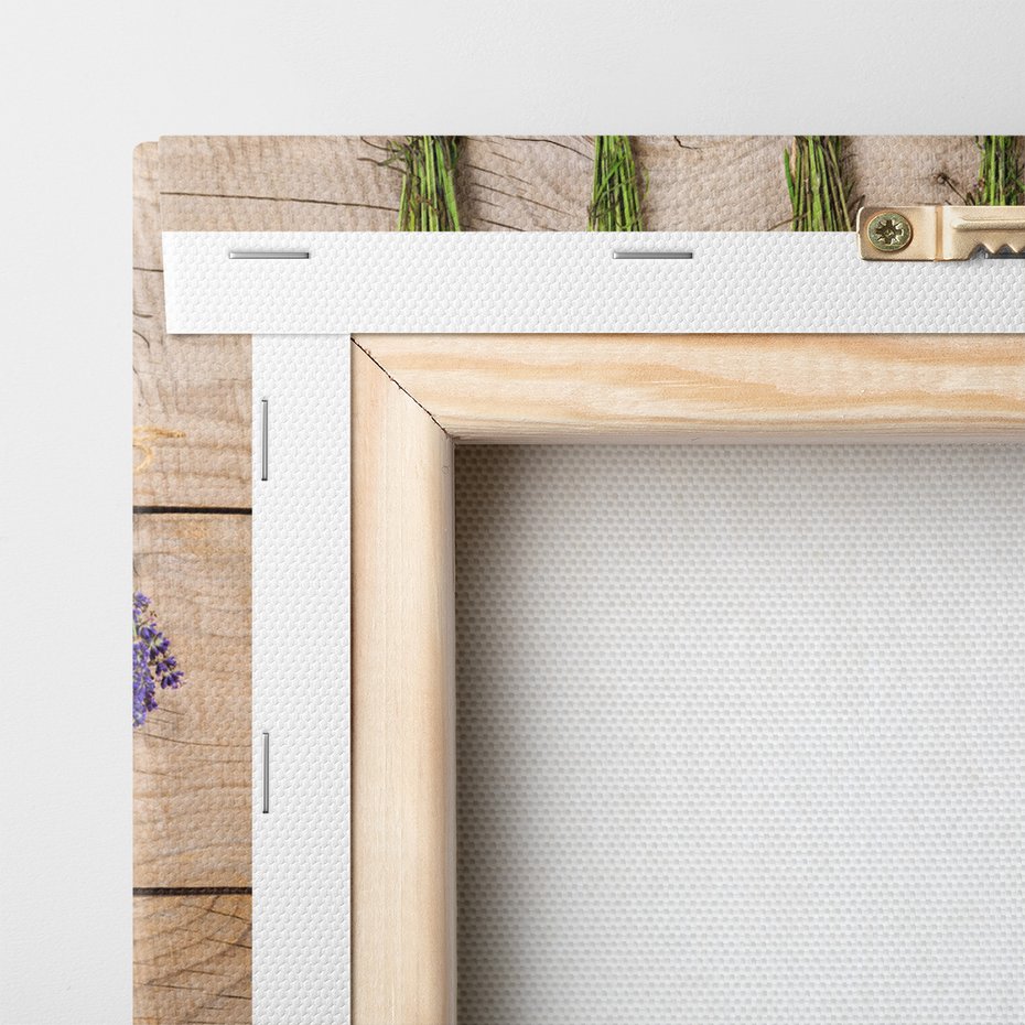 Obraz na płótnie - lawenda, kwiaty, drewno