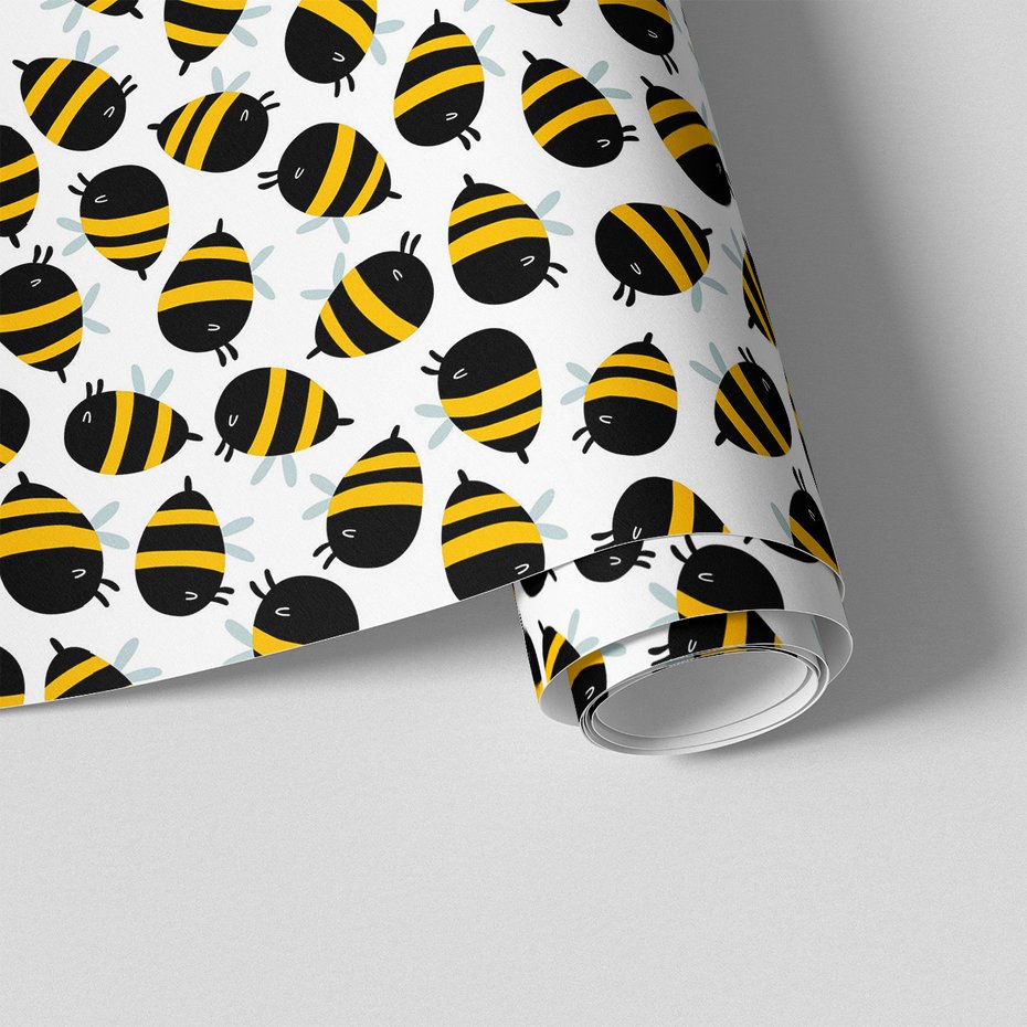 Tapeta - dziecięca, pszczoły, owady, pasy