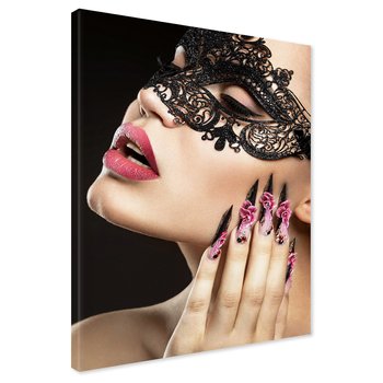 Obraz na płótnie - maska, manicure, kwiaty