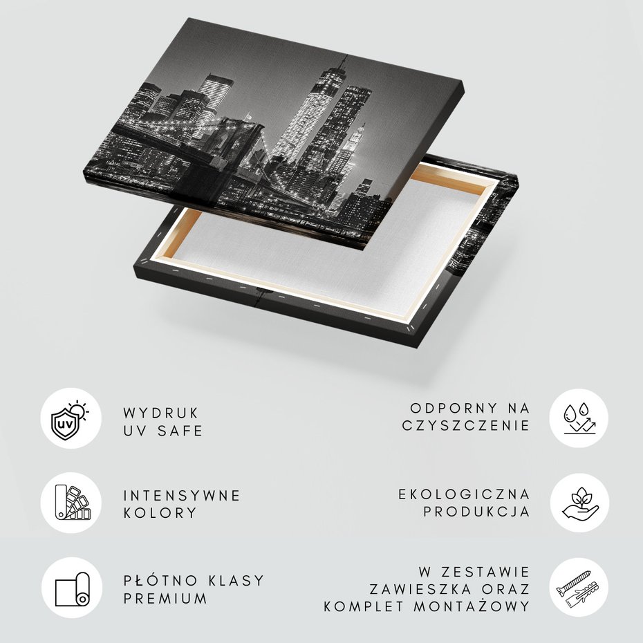 Obraz na płótnie - miasto, most, budynki