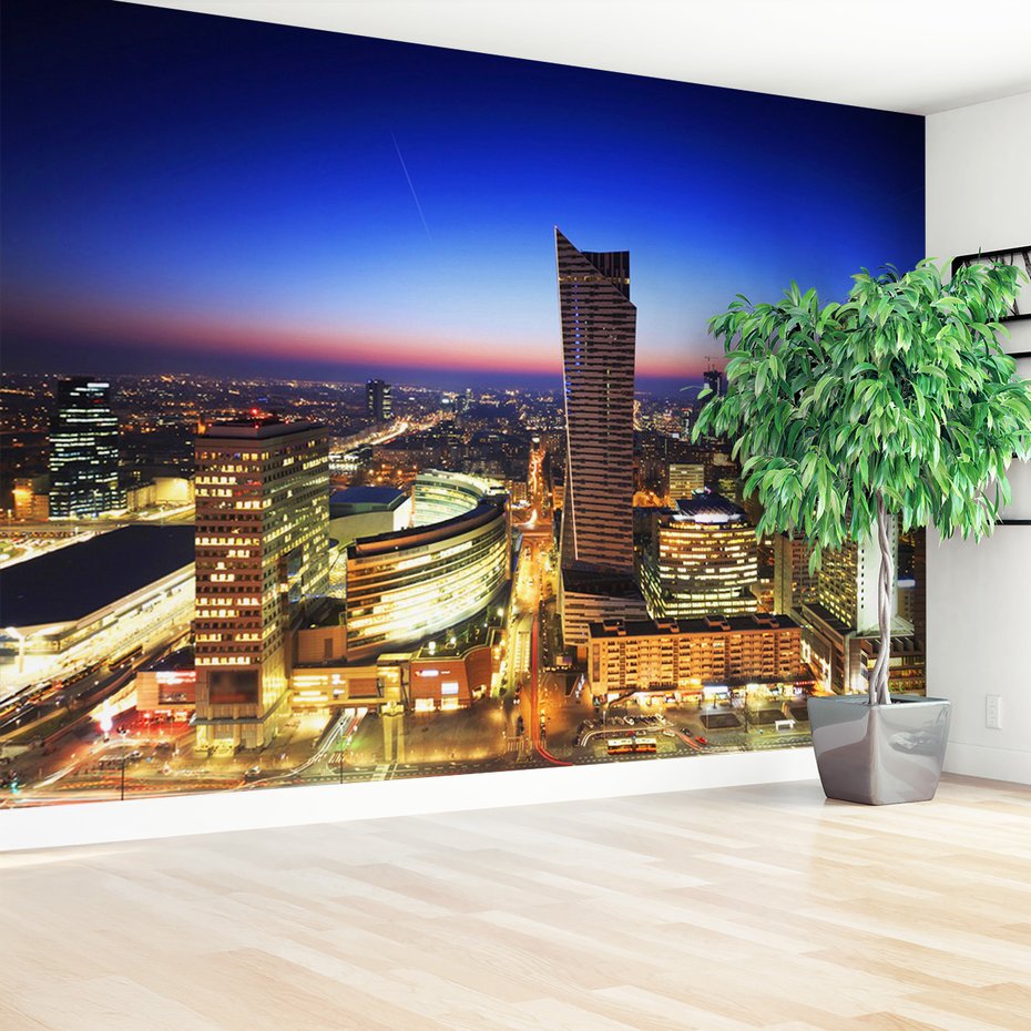 Fototapeta - miasto, noc, budynki