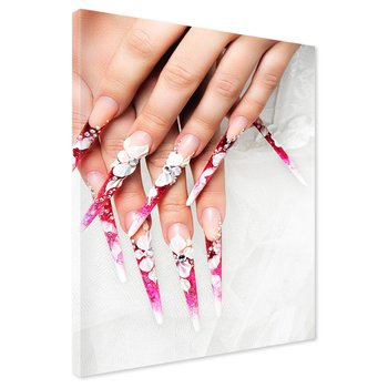 Obraz na płótnie - manicure, paznokcie, kwiaty