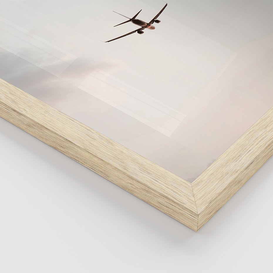 Zestaw obrazy w ramie, plakaty - podróż, samolot, mapa - rama drewno