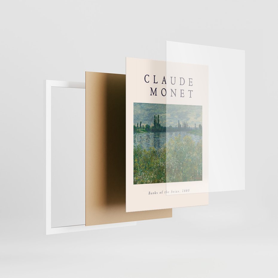 Zestaw obrazy w ramie, plakaty - Monet, Impresjonizm, Natura - rama biała