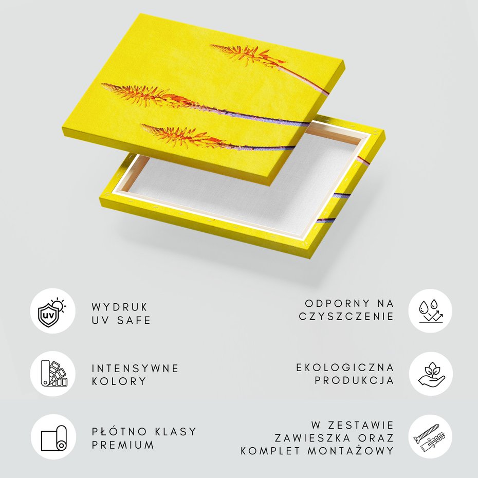 Obraz na płótnie - kwiaty, abstrakcja, żółty