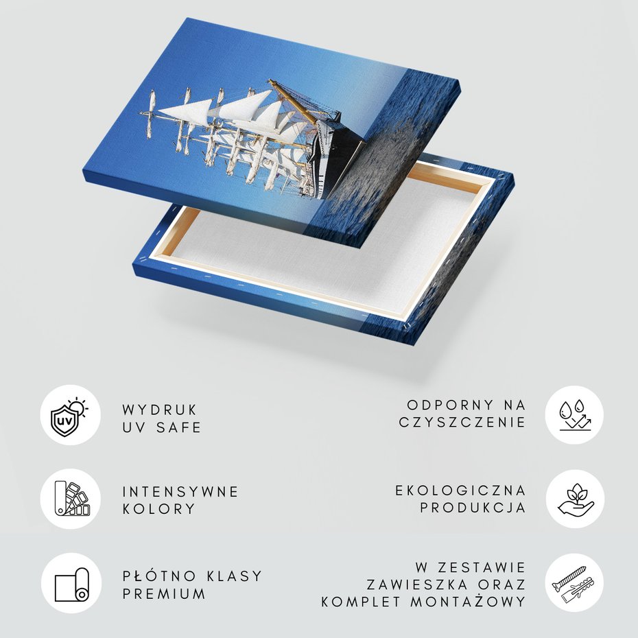 Obraz na płótnie - żaglowiec, morze, niebo