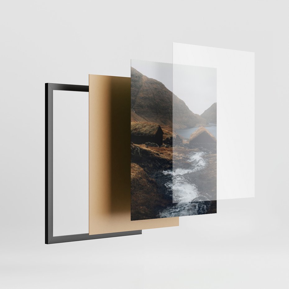 Zestaw obrazy w ramie, plakaty - góry, krajobraz, natura - rama czarna