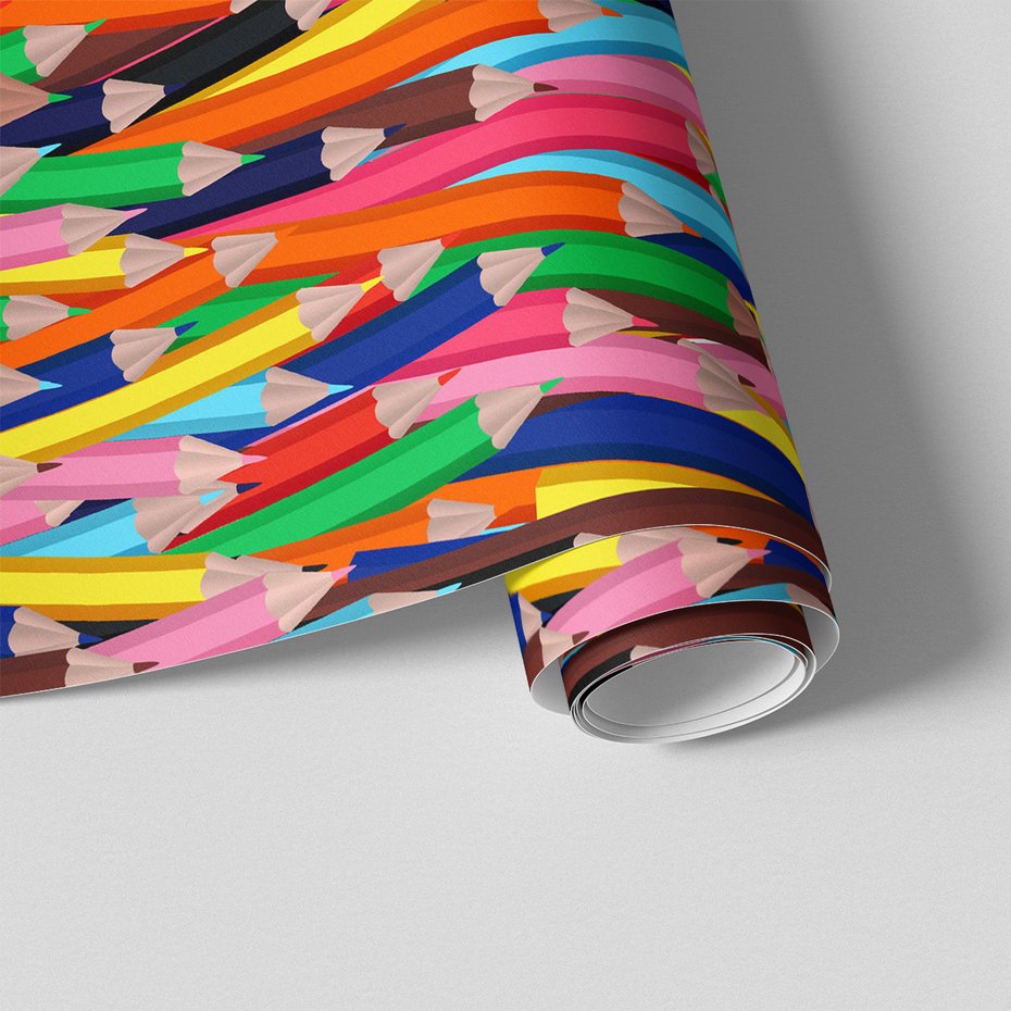 Tapeta - dziecięca, kredki, edukacja,