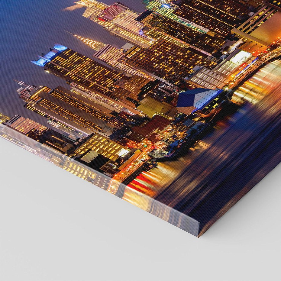 Obraz na płótnie - miasto, noc, budynki