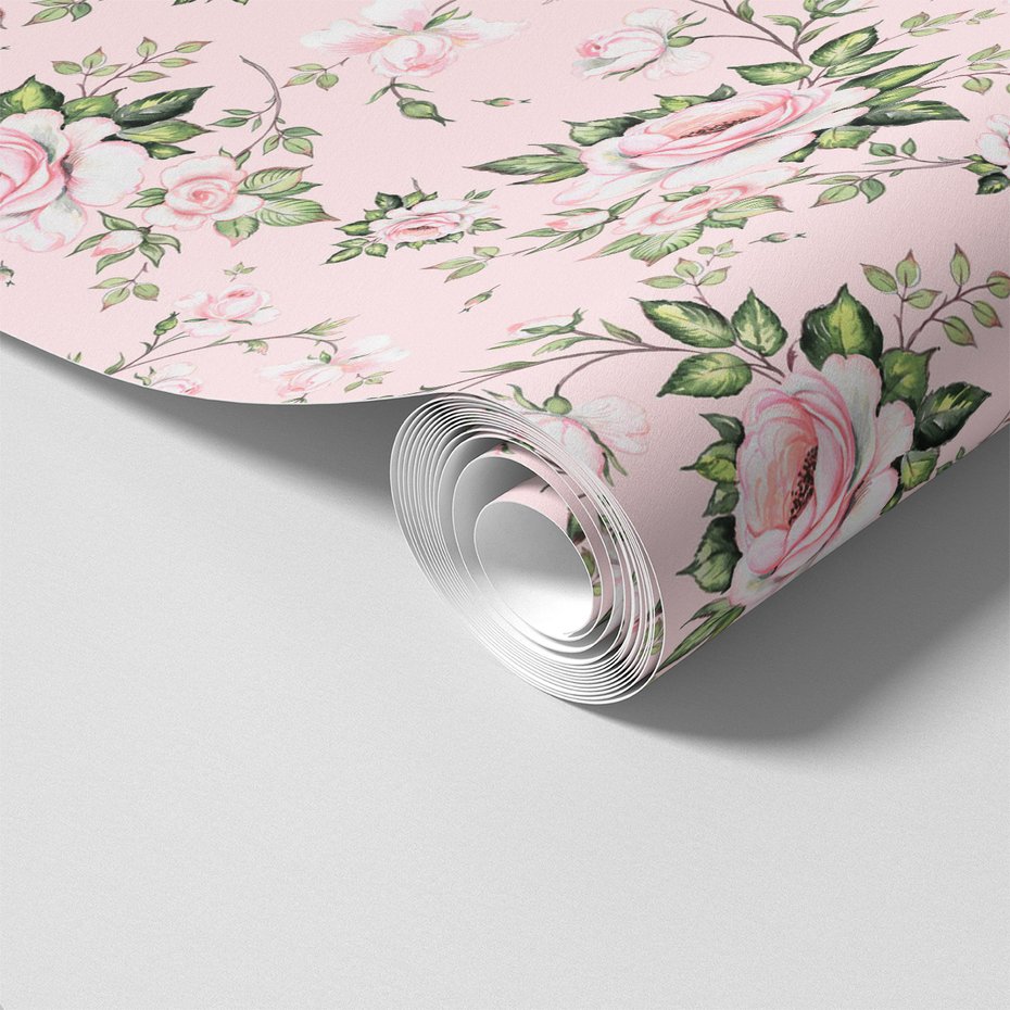 Tapeta - róże, liście, pąki