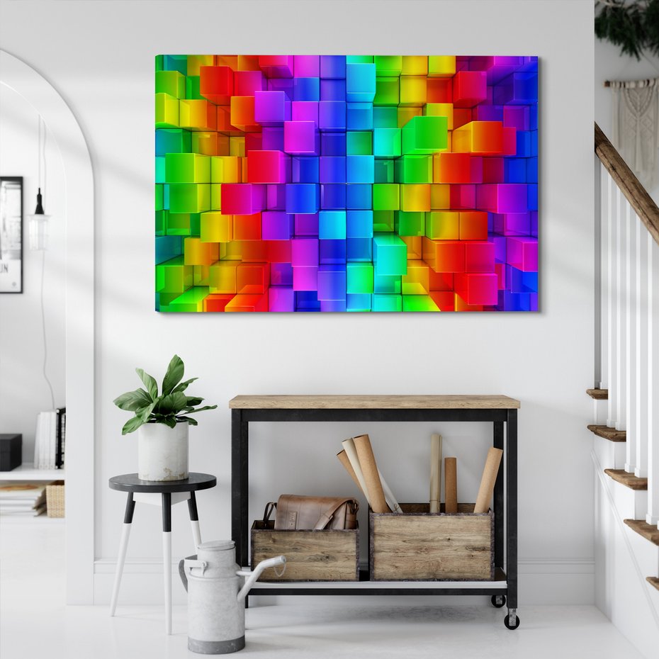Obraz na płótnie - kostki, kolory, abstrakcja