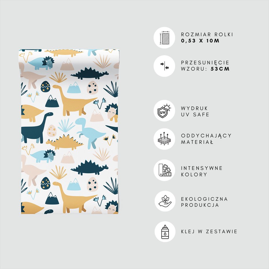 Tapeta - dziecięca, dinozaury, jajka, góry