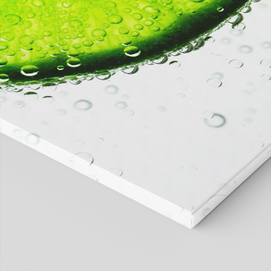 Obraz na płótnie - limonka, woda, bąbelki