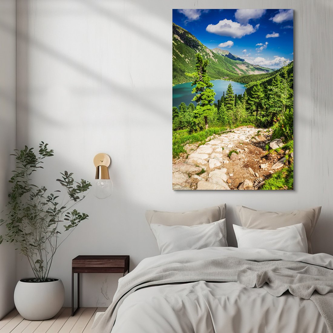 Obraz na płótnie - góry, jezioro, las