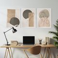 Zestaw obrazy w ramie, plakaty - kobieta, portret, abstrakcja - rama biała