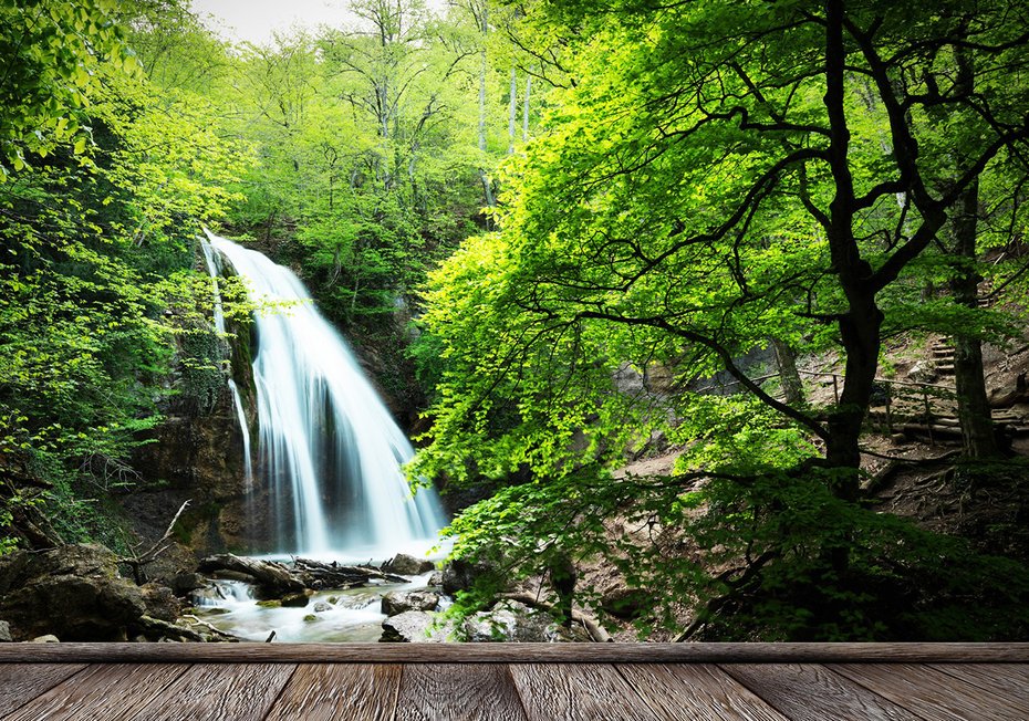 Fototapeta - wodospad, las, natura