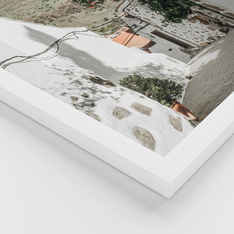 Zestaw obrazy w ramie, plakaty - ściana, drzwi, miasto - rama biała