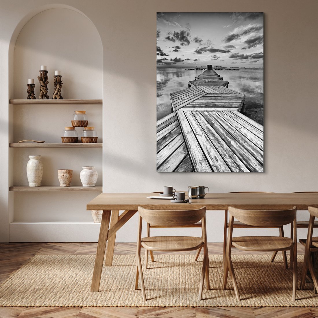 Obraz na płótnie - morze, molo, drewno