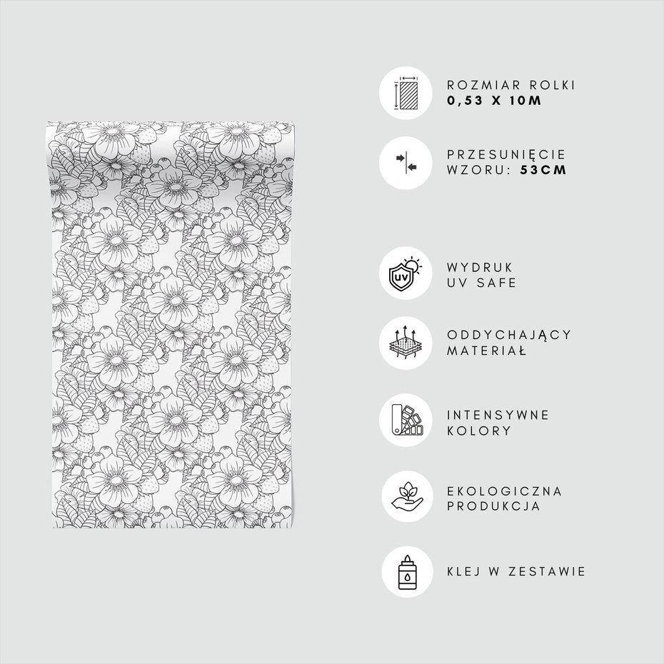 Tapeta - kwiaty, liście, jagody