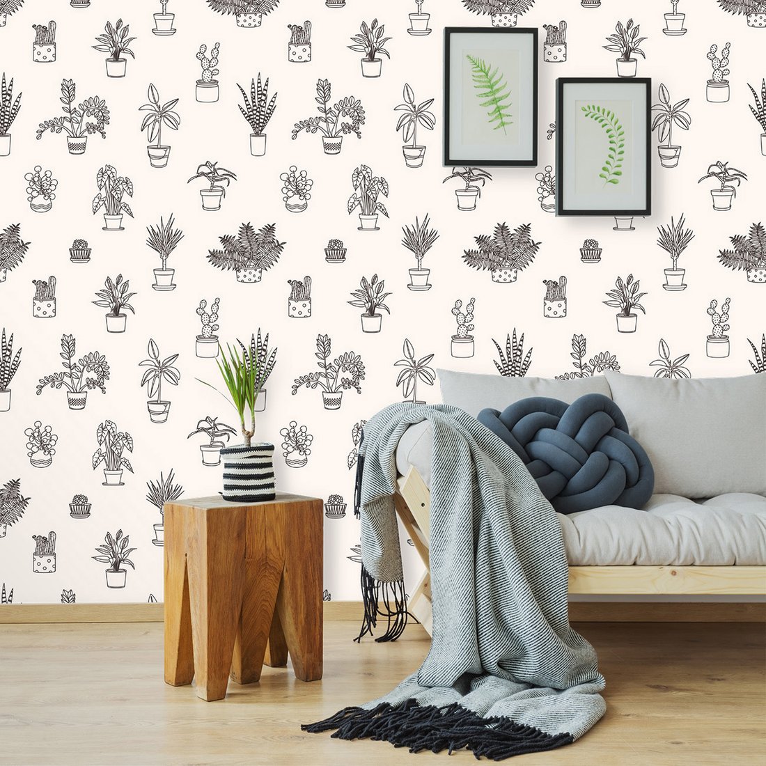 Tapeta - rośliny, doniczki, liście