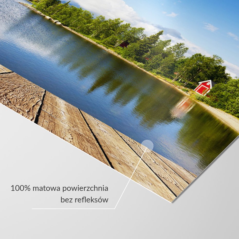 Fototapeta - jezioro, las, dom,