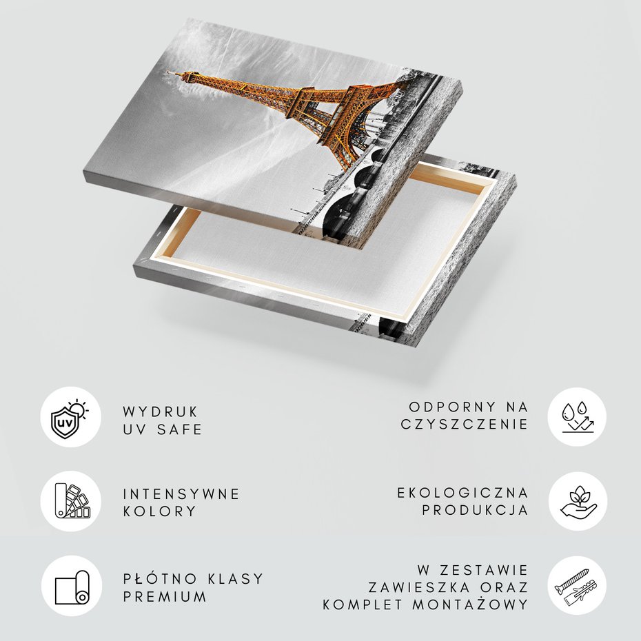 Obraz na płótnie - Wieża Eiffla, Paryż, most