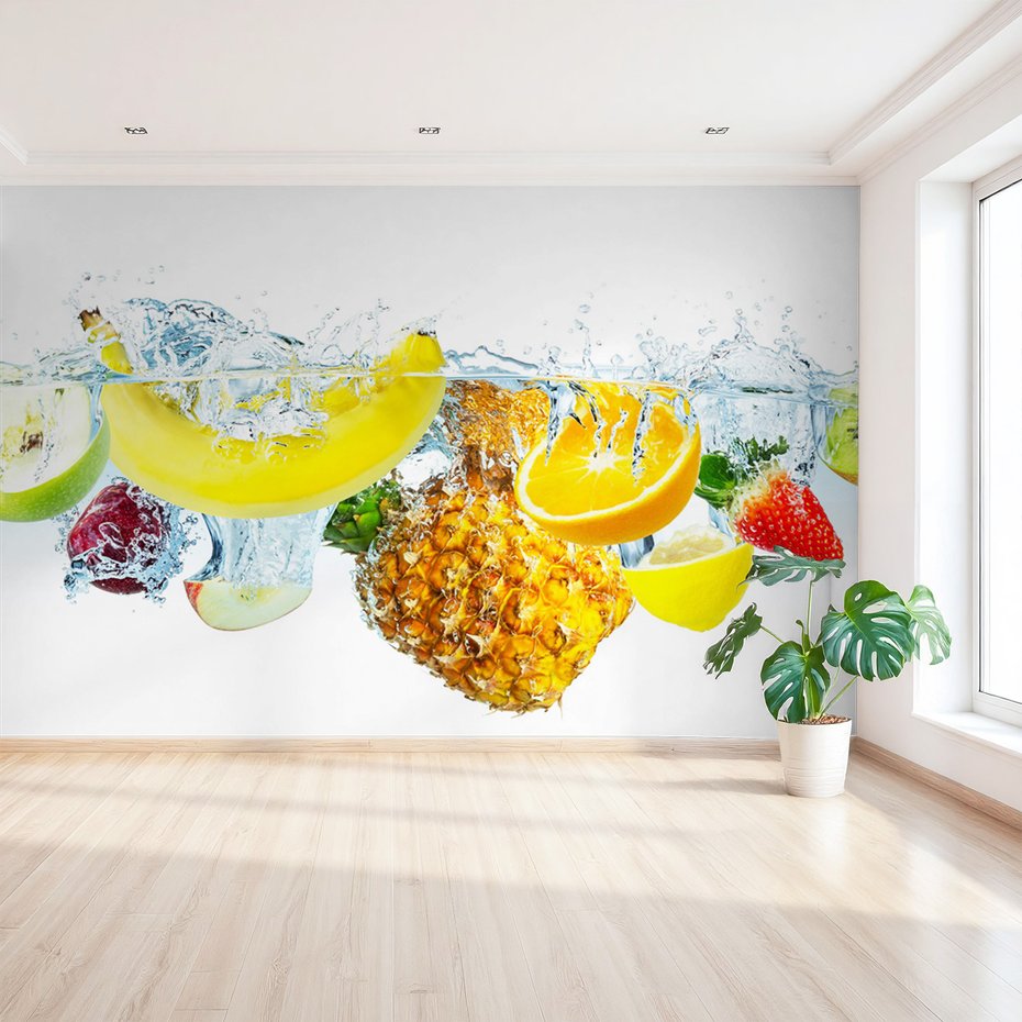 Fototapeta - owoce, woda, świeżość