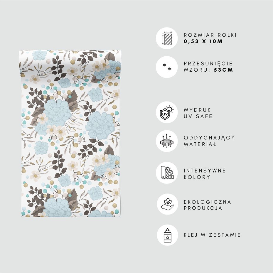 Tapeta - kwiaty, liście, gałązki