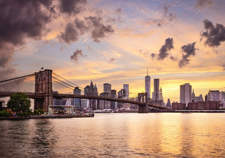 Fototapeta - most Brookliński, Manhattan, panorama
