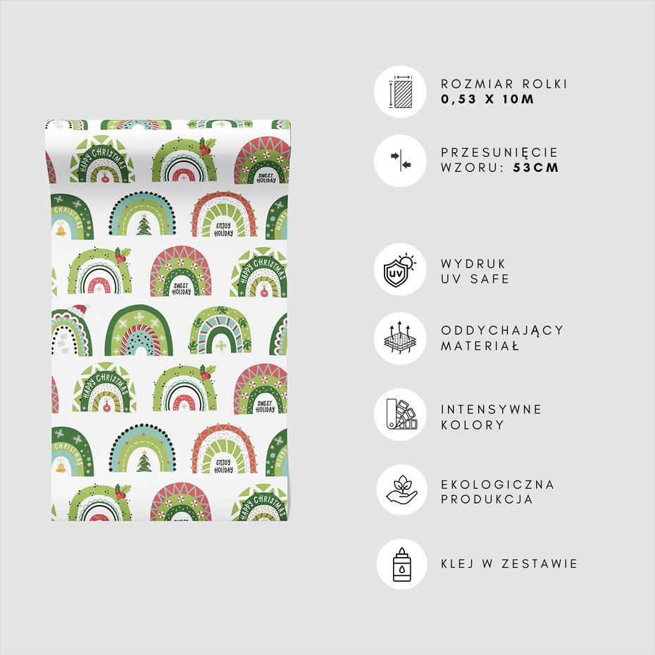 Tapeta - dziecięca, tęcza, święta, choinka
