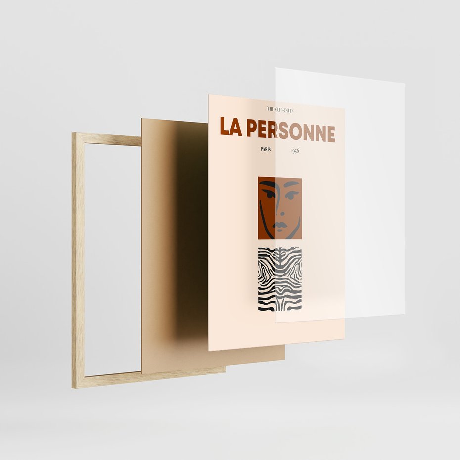 Zestaw obrazy w ramie, plakaty - abstrakcja, twarze, vintage - rama drewno