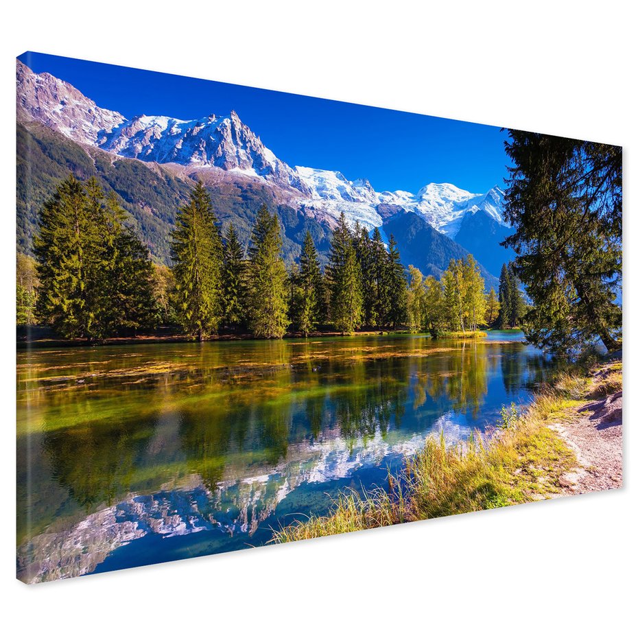 Obraz na płótnie - góry, jezioro, las