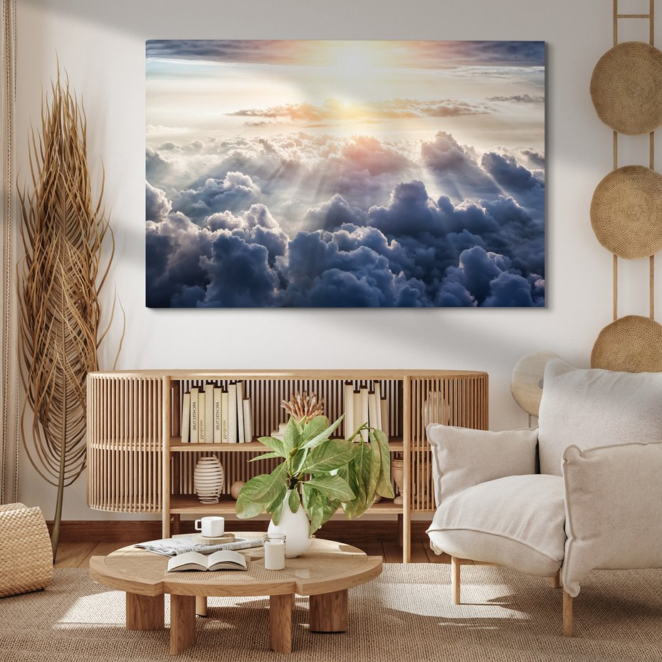 Obraz na płótnie - niebo, chmury, słońce