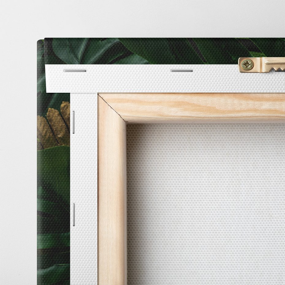 Obraz na płótnie - liście, złoto, zielony