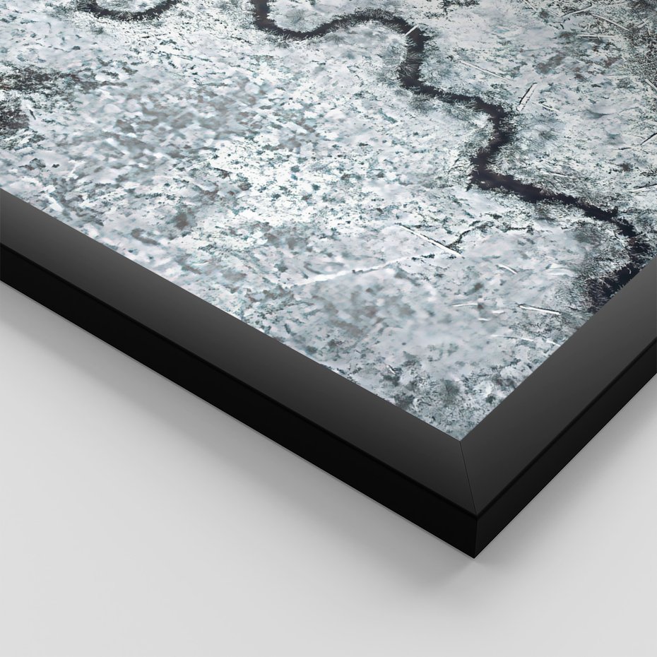 Zestaw obrazy w ramie, plakaty - zima, śnieg, góry - rama czarna